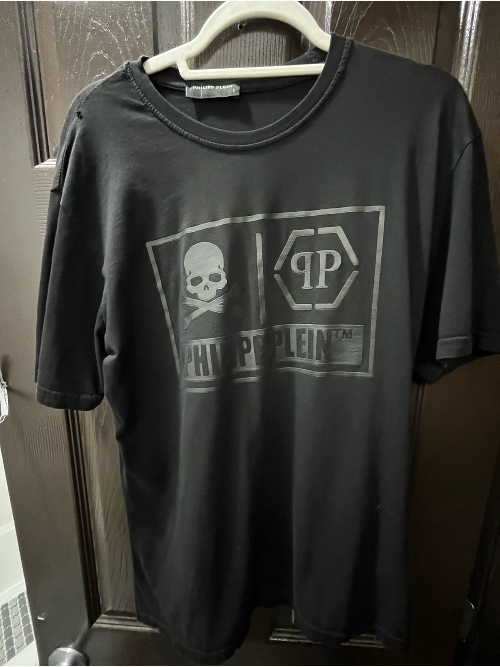 Philipp Plein Black Skull Logo Short Sleeve Tee